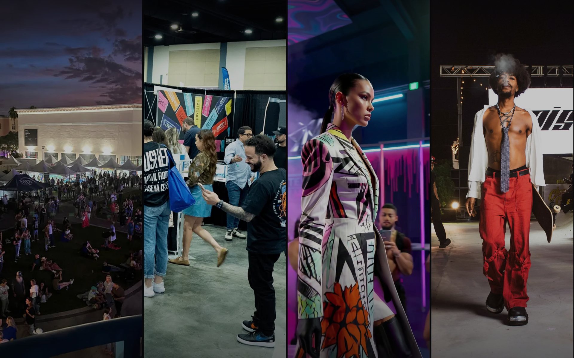 Montage of BAKED! events: The Tequila Festival, AltBev Expo, Terp Basel, and Highest on the Runway